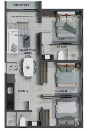 Imagem Apartamento à venda, 65 m² por R$ 686.229,61 - Bessa - João Pessoa/PB
