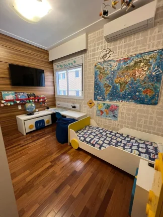 Imagem Lindo apartamento 172 M², 4 dormitórios sendo 3 suítes, 1 espaçosa sala, 1 bela varanda gourmet, 5 banheiros, lavabo, 4 vagas de garagem. Ar split.