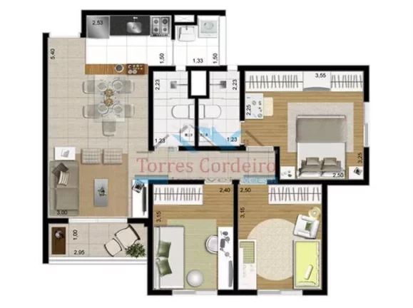Imagem Apartamento 2 dorm. (1 suite), sala ampliada + 1 vaga livre - Wonder Morumb