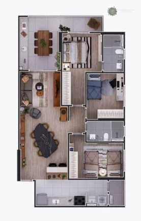 Imagem Apartamento com 3 dormitórios à venda, 100 m² por R$ 800.000,00 - Vila Guilhermina - Praia Grande/SP
