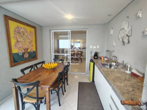 Imagem Aluguel de Apartamento Impecável na Vila Alzira, Guarujá-SP: 3 quartos, 3 suítes, 2 salas, 4 banheiros, 2 vagas, 149m².