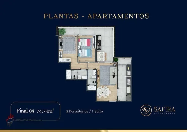 Imagem Cobertura com 3 dormitórios à venda, 149 m² por R$ 1.644.280,00 - Vila Guilhermina - Praia Grande/SP