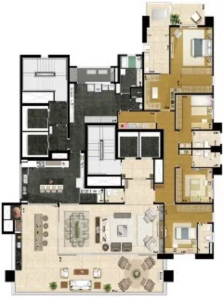 Imagem Apartamento de luxo no Edifício Josephine Baker, Jardim Anália Franco, São Paulo-SP: 5 quartos, 4 suítes, 5 banheiros, 6 vagas de garagem, 326m² de área.