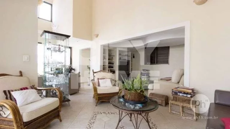 Imagem Cobertura com 380m² na Vila Nova Conceição. Amplo living em madeira tábuas de ipê em "L" para 0...