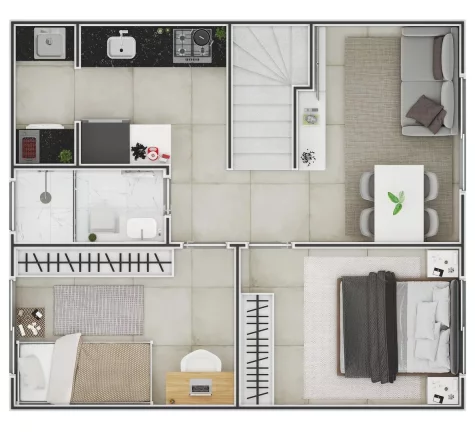Imagem Casa de Condomínio com 2 dorms, Guilhermina, Praia Grande - R$ 280 mil, Cod: 2231