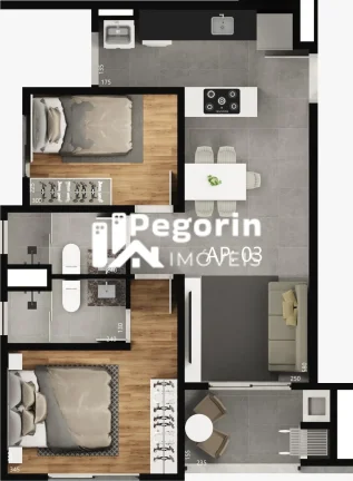 Imagem Apartamento à venda em Curitiba, Lindóia, com 2 quartos, 58,88m²