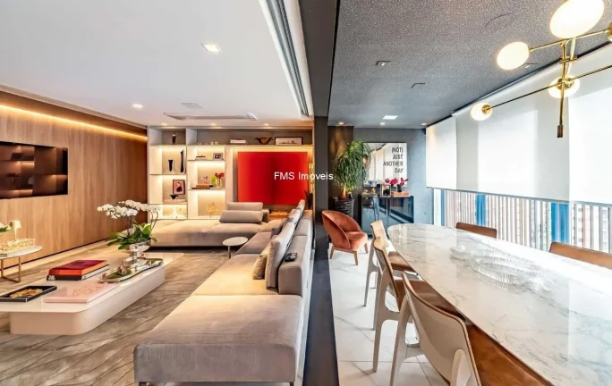 Imagem Apartamento de luxo em Moema: 3 quartos, 3 suítes, 1 sala, 2 vagas de garagem e 149,00m² de área - São Paulo-SP.