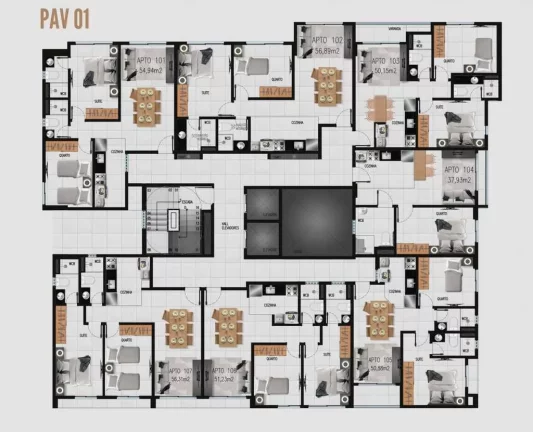 Imagem Flat à venda, 37 m² por R$ 309.000,00 - Bessa - João Pessoa/PB