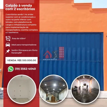 Galpão com 0 dorm, Centro, Porto Ferreira - R$ 1.1 mi, Cod: 172