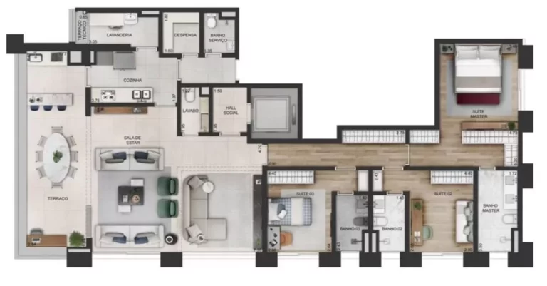 Imagem Apartamento com 3 quartos em Vila Nova Conceição São Paulo SP, apartment in São Paulo Brazil, apartamento en São Paulo Brasil, apartamento en Brasil