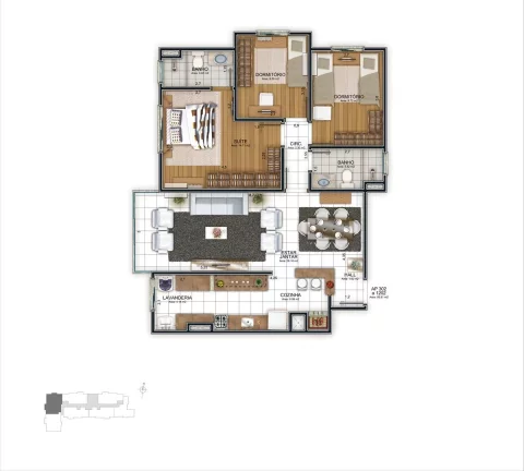 Imagem Apartamento 03 dormitórios Novo e Pronto para morar - Residencial Draco Bairro D