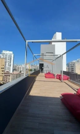Imagem Apto Studio 27,61m², 1 dormitório, banheiro, sacada, Vidros antirruído, porta com senha eletrôni...