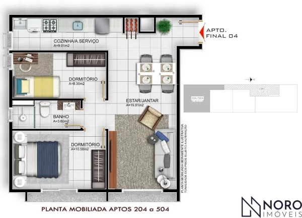 Imagem Apartamento 2 Dormitórios (Suíte) churrasqueira e garagem, próximo a UFSM