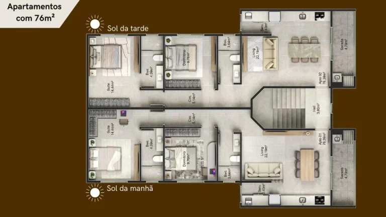 Imagem Apartamento com 02 dormitórios, sendo 1 suíte, próximo ao TopHaus, localizado no bairro Gravatá em Navegantes - Adriano Carpes imóveis vende