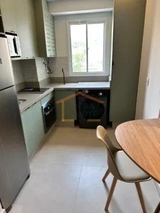 Imagem Apartamento, 39m², 1 dormitório, banheiro, sala 2 ambientes, totalmente mobiliado, armários plane...