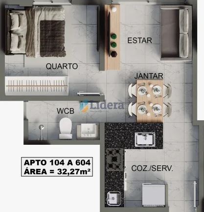 Imagem Apto á venda - 1 Quarto - 30,33 m² - Bessa, João Pessoa/PB