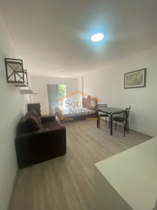 Imagem Apartamento estilo Studio, sala com dormitório integrado, cozinha, sacada, banheiro, 1 vaga de gara...