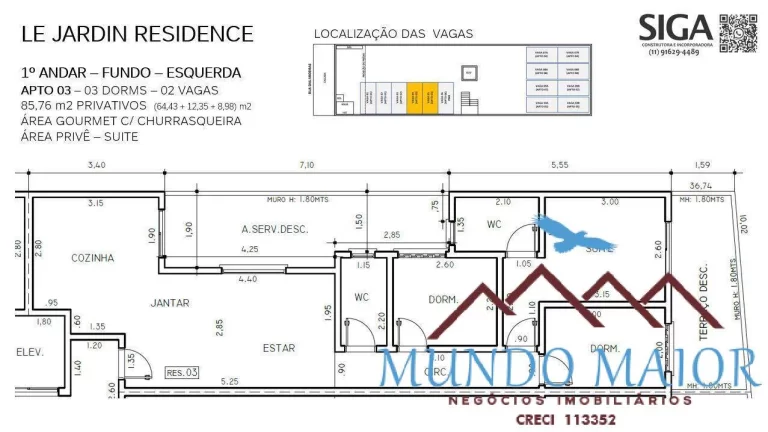 Imagem APTO TIPO E COBERTURA /ELEVADOR -BAIRRO JARDIM -128m2!
