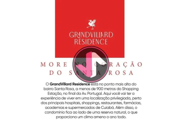 Imagem Condomínio Grand Villard Residence - Apenas 900m do Shopping Estação, no bairro Santa Rosa, Cuiab...