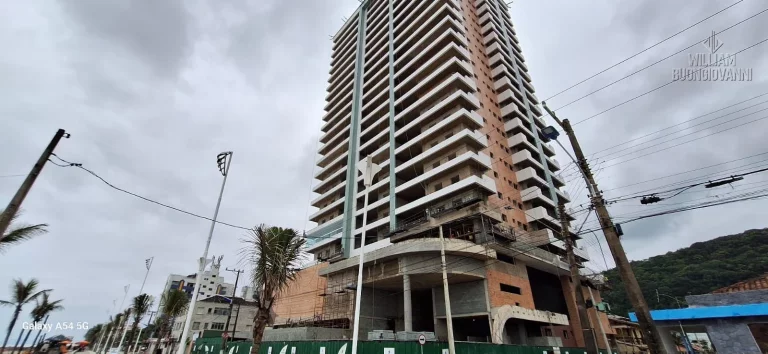 Imagem Apartamento 2 dormitórios sendo 1 suíte + lavabo frente mar em Mongaguá