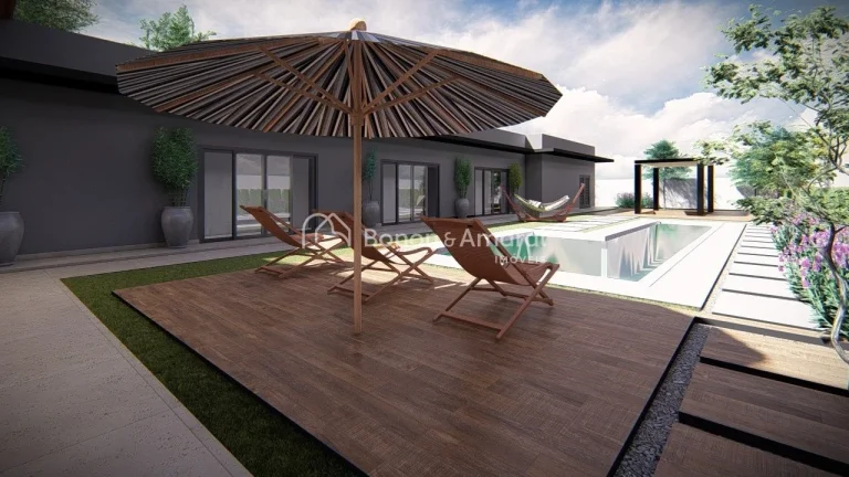 Imagem Casa em construção com sala com pé direito duplo, cozinha, churrasqueira fechada e coberta integr...