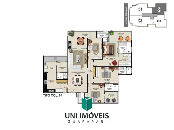 Imagem Apartamento beira mar alto padrão 04 quartos a venda na Praia do Morro - Guarapari/ES