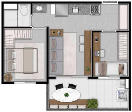 Imagem Apartamento moderno à venda em Santana, SP: 1 quarto, 1 banheiro, 36,00m² - Condomínio Hello Santana