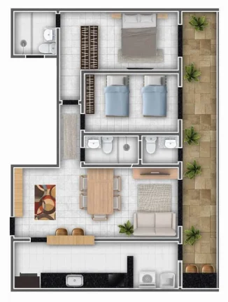 Imagem APARTAMENTO COM 97 m² - REAL - PRAIA GRANDE SP