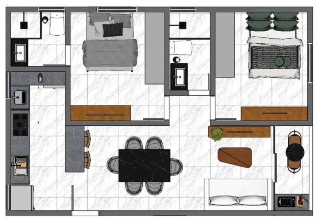 Imagem Apartamento com 3 dormitórios à venda, 76 m² por R$ 419.134,00 - Bessa - João Pessoa/PB