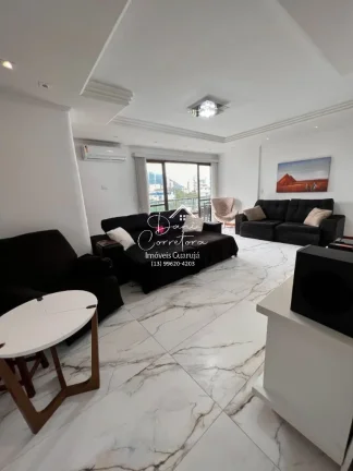 Imagem Apartamento com vista para o Tombo e vista para Astúrias com 3 suítes e 2 vagas no Tombo, Guarujá-SP: 214m² de puro requinte!
