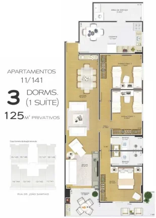 Imagem APARTAMENTO COM 125.1 m² - GUILHERMINA - PRAIA GRANDE SP