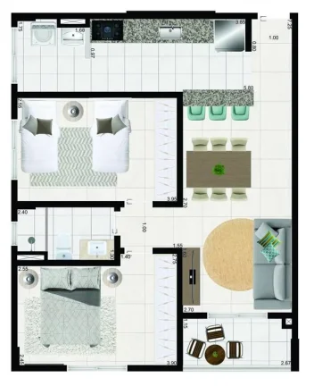 Imagem APARTAMENTO COM 62.18 m² - UMUARAMA - MONGAGUA SP