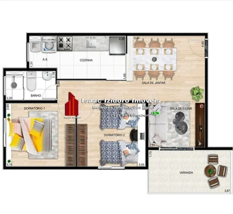 Imagem Apartamentos GARDEM, barato, com dois quartos no Bairro Chácara Selles. - Guaratinguetá - Código: AP60V