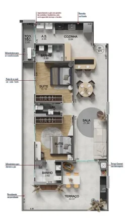 Imagem APARTAMENTO COM 108.37 m² - REAL - PRAIA GRANDE SP