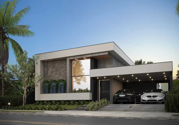 Imagem Casa alto padrão com 3 dormitórios sendo 1 suíte master e 2 vagas de garagem em Palhoça/SC