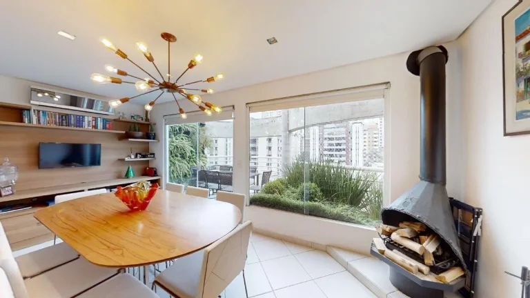 Imagem Apartamento Real Parque - 124M², 3 Dorms, 2 Suítes, 2 Salas, 2 Vagas Demarcadas, Varanda, Academia, Piscina, Lareira, Sauna, Gerador.