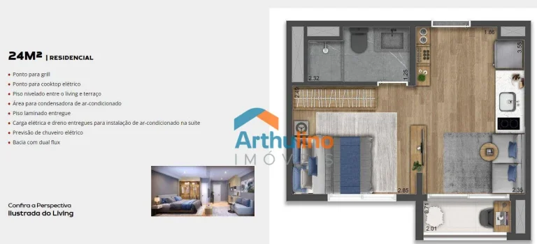 Imagem Apartamento com 2 dormitórios à venda, 40 m² por R$ 336.150,00 - Vila Guilhermina - São Paulo/SP