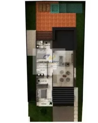 Imagem Vendo casa, em condomínio fechado, com 274,20m², 3 suítes, escritório, cozinha c/ ilha integrada e 4 vagas