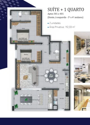 Imagem Lançamento: Apartamento no EDIFÍCIO LONDON RESIDENCE no Bairro Coqueiral em Cascavel - 178.63m² com portaria 24h