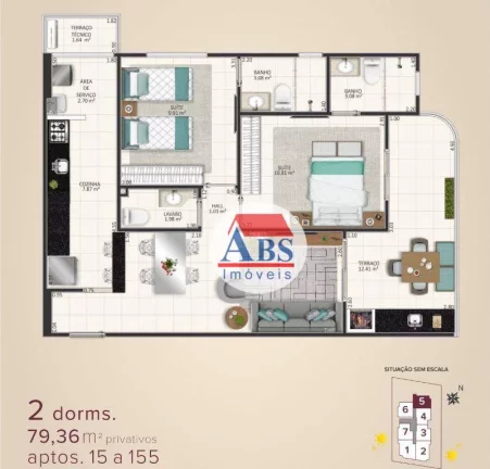 Imagem Apartamento com 2 dormitórios à venda, 80 m² por R$ 399.000,00 - Aviação - Praia Grande/SP