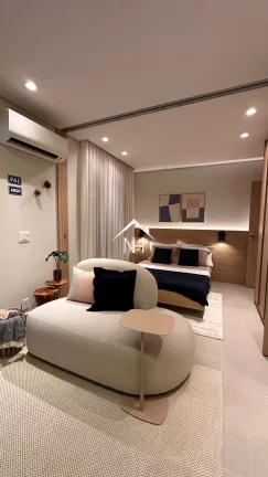 Imagem Studio de 37m c/ varanda, 1 vaga, salão de festas, piscinas adulto e infantil, fitness interno e externo, pista de cooper, brinquedoteca,churrasqueira