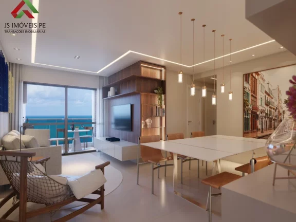 Imagem Apartamento à venda no Pina, Recife-PE: 3 quartos, 1 suíte, 2 salas, 3 banheiros, 1 vaga de garagem, 79m² de área.
