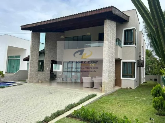 Imagem Vendo Casa Mobiliada, em Condomínio Fechado, com 300m², 5 suítes + DCE, área gourmet e 3 vagas