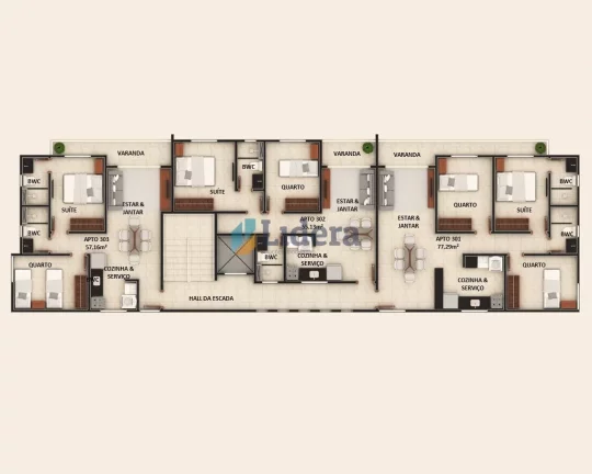 Imagem Apartamento duplex com piscina - 77.29m²- 3 quartos - 1 suíte - Manaíra, João Pessoa/PB