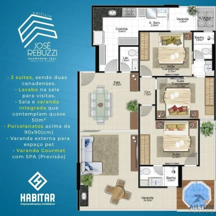 Imagem Lançamento Residencial José Rebuzzi na Quadra do Mar na Praia do Morro - Guarapari/ES
