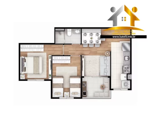 Imagem Lindo Apartamento no Condomínio Park Eco Vida - Locação - Vargem Grande Paulista | Batelli Imóveis
