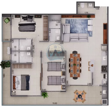 Imagem Apartamento à venda em Ubatuba-SP, Praia Grande: 2 quartos, 1 suíte, 1 sala, 2 banheiros, 1 vaga, 90m². Confira!
