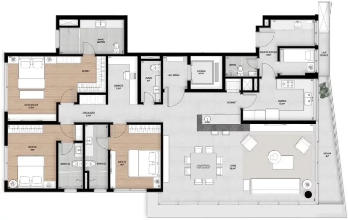 Apartamento com 3 Quartos à Venda, 200 m² em Rio Branco - Porto Alegre