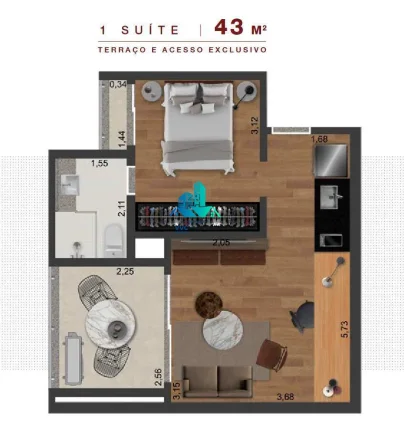 Imagem Studio Novo – Perfeito para Morar ou Investir
