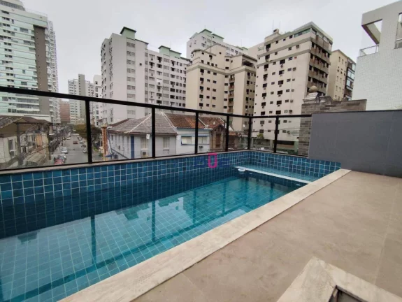 Imagem Sobreposta duplex com piscina e vista mar. 280 m² no Embaré